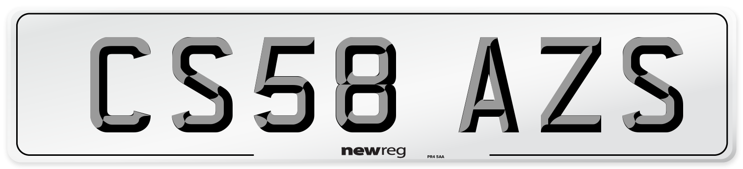 CS58 AZS Number Plate from New Reg